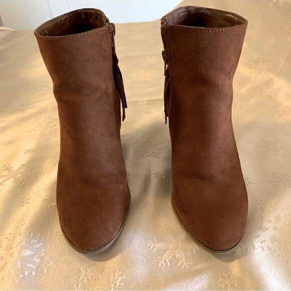 Carlos Santana Ankle Boots ‘Twilight’ Chocolate Suede & Fringes Sz 7 Gorgeous - Picture 3 of 9